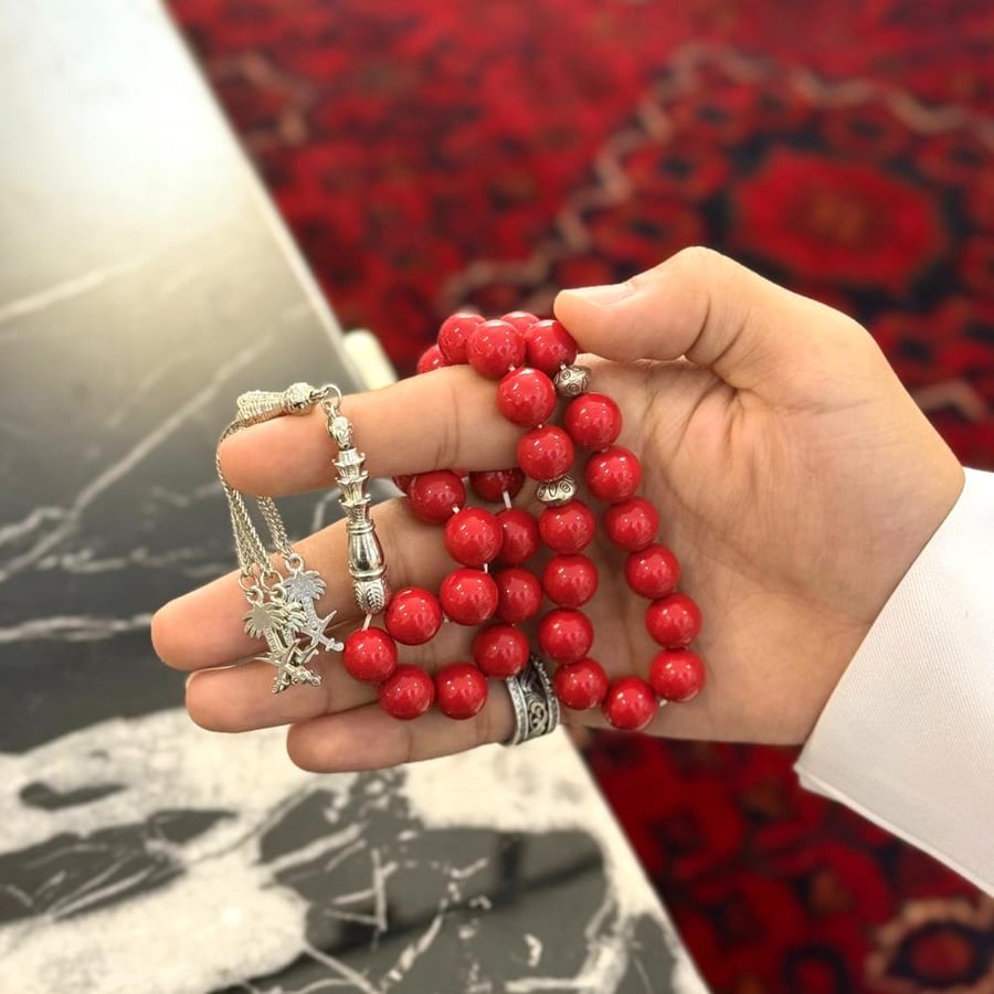 سبحة حجر مرجان العدد 33