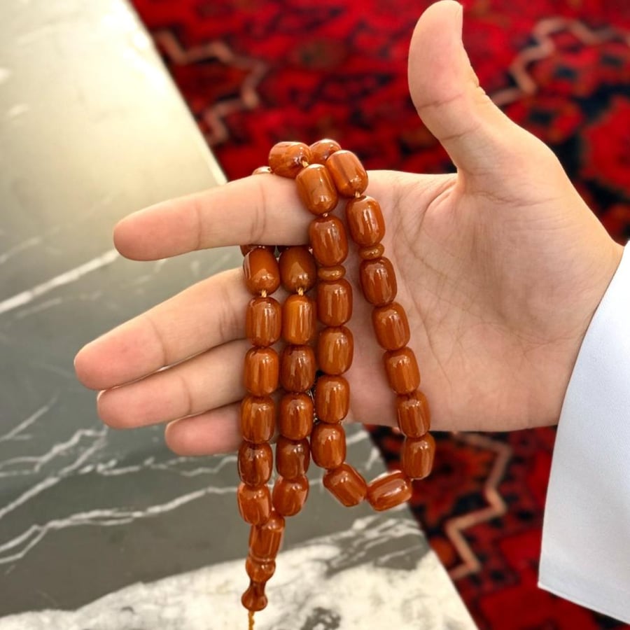 سبحة فاتوران جملي غامق نادر العدد 33