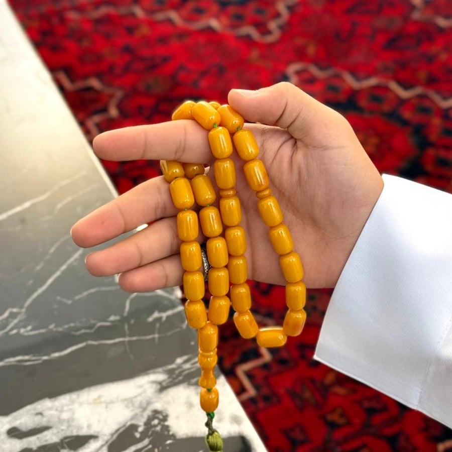 سبحة فاتوران أصفر برميلي العدد 33