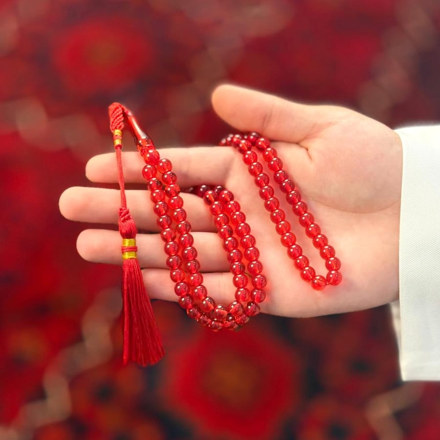 مسباح زعفراني احمر شفاف كركوشة العدد 99