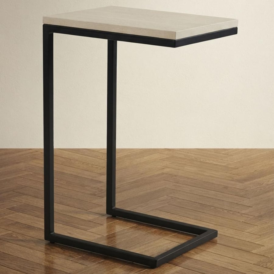 طاولة جانبية ستيل وبديل رخام - فيريفينا - 40x60x35 سم