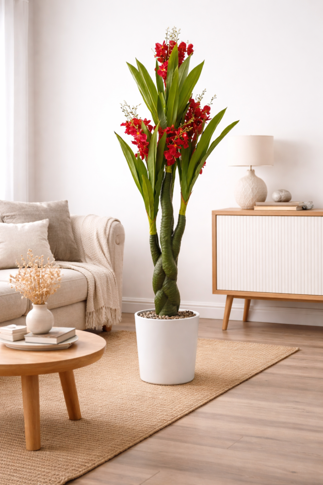 Large artificial red rose tree – adds a touch of luxury and natural beauty to home decor