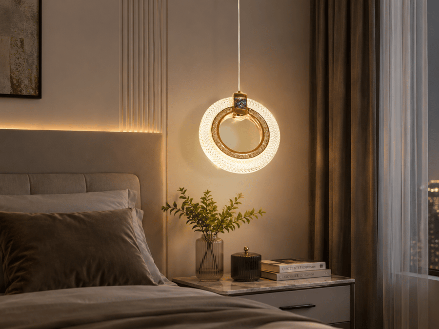 علاقي مودرن ذهبي LED بثلاث إضاءات متغيرة