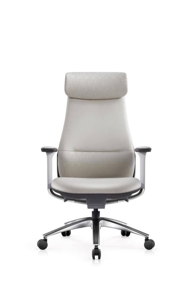 كرسي مكتب دوار جلدي بتصميم مريح مع مساند يد قابلة للتعديل