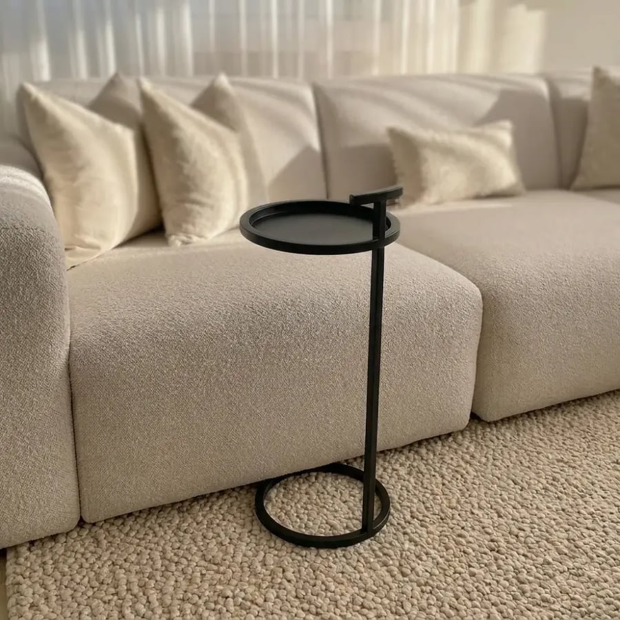 طاولة جانبية معدنية هندية – أسود - 25×65 سم