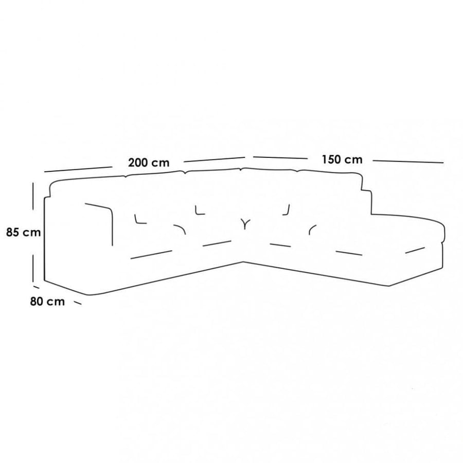 Corner sofa 200×150×80×85 cm - Gray
