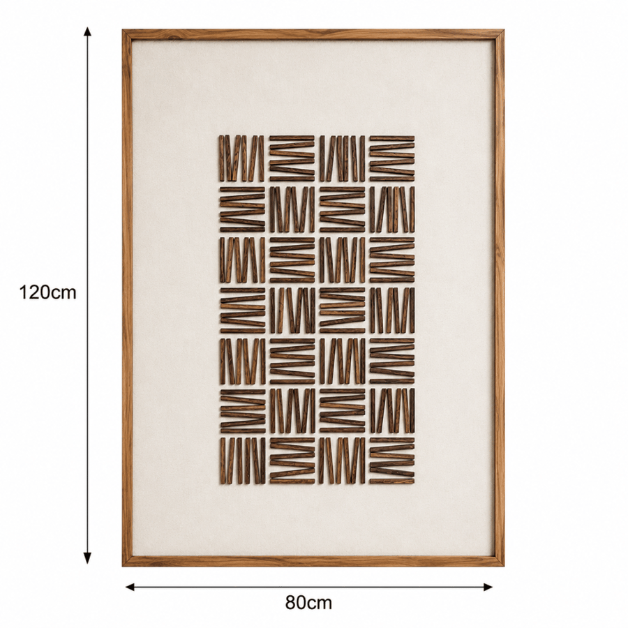 لوحة جدارية كانفاس بني وأبيض 80×120 سم
