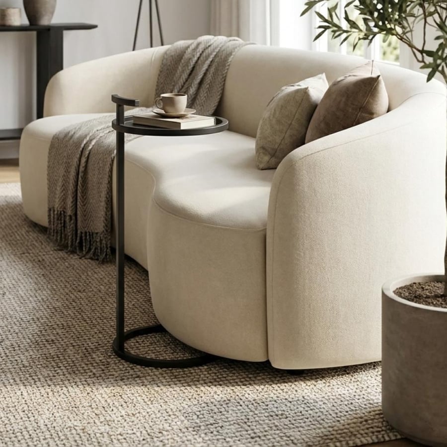 طاولة جانبية معدنية هندية – أسود - 25×65 سم