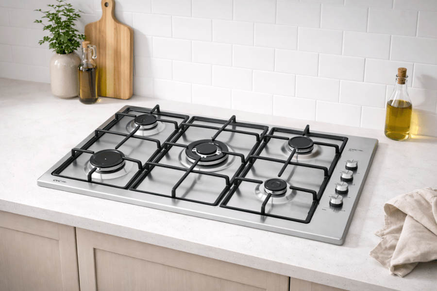 سطح غاز 5 عيون GVC PRO بلت ان تركي 90×60 – أداء قوي وتصميم عصري فاخر