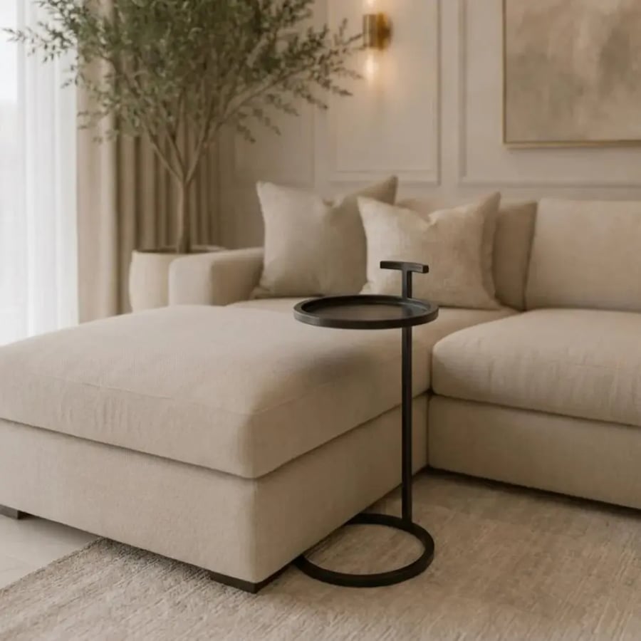 طاولة جانبية معدنية هندية – أسود - 25×65 سم