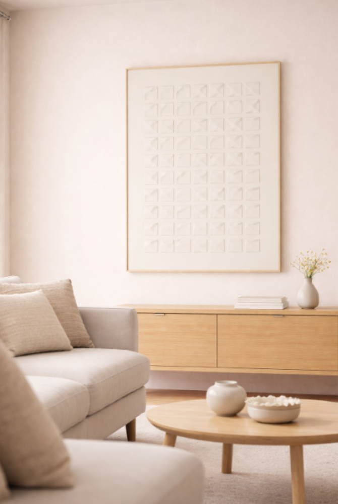 لوحة حائط مودرن بتصميم هندسي بارز  120x80 سم