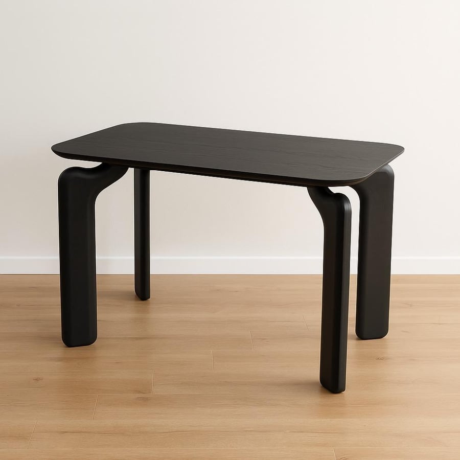 طاولة طعام  باللون الأسود مقاس 130x80x75 سم