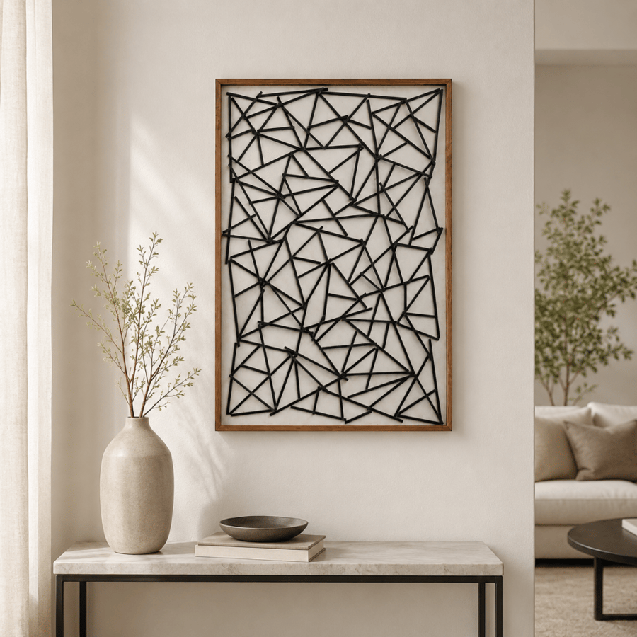 لوحة جدارية كانفاس أسود ورمادي وبني 80×120 سم