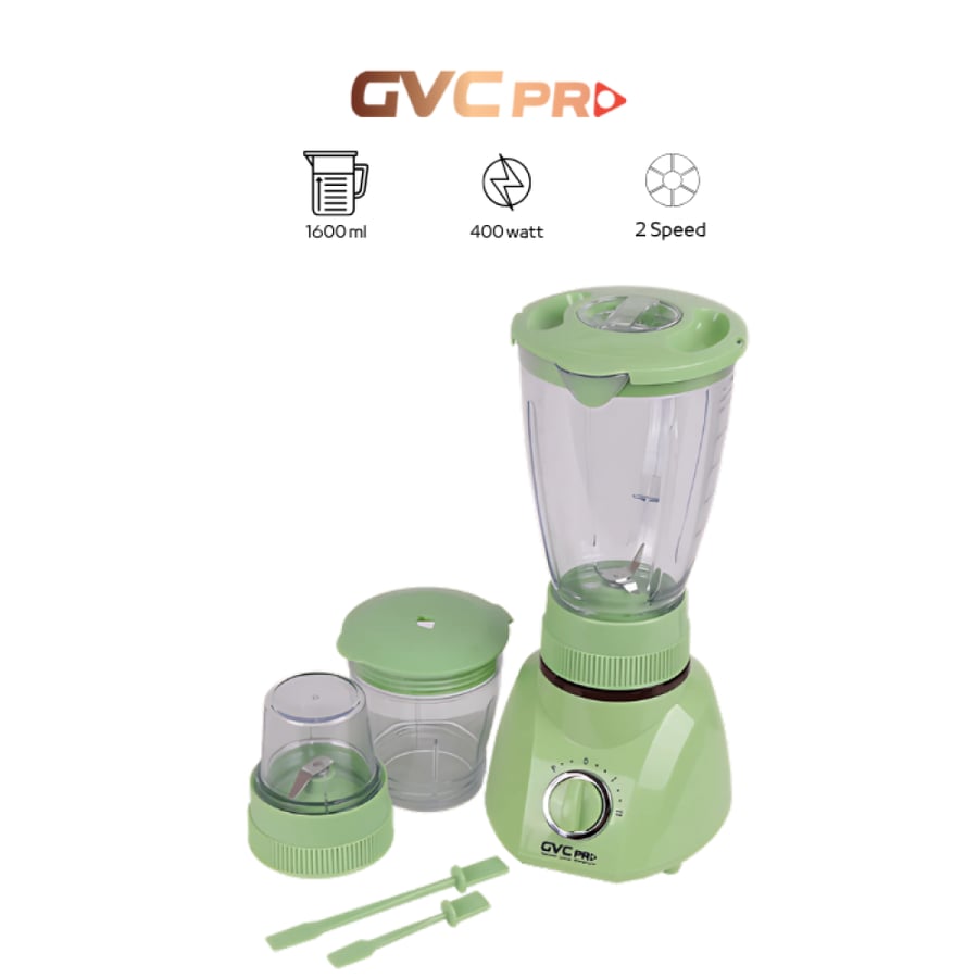 خلاط كهربائي GVC PRO 400W 3×1 لون أخضر– أداء قوي وتحضير سريع لكل وصفاتك