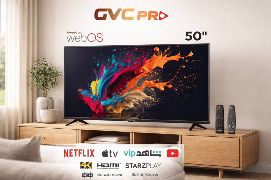 شاشة سمارت 50 بوصة 4K GVC PRO بنظام webOS مع رسيفر موديل 50GW6100
