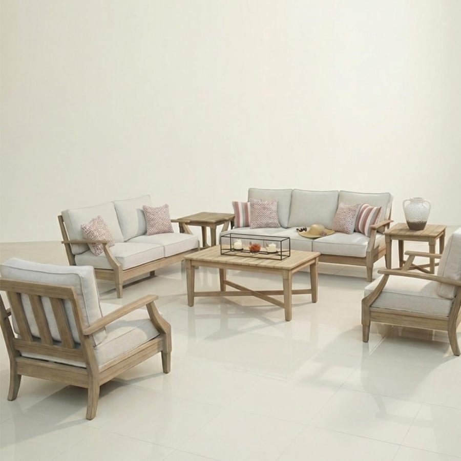 Outdoor seating set beech wood Romanian – 7 pieces