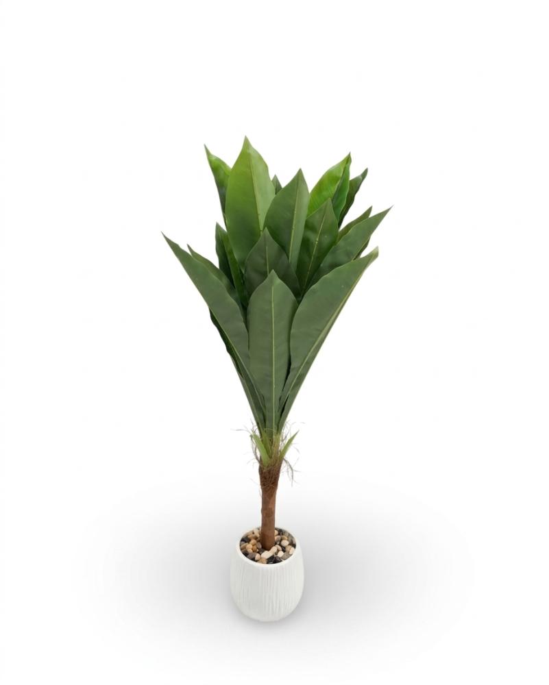 نبات ديكور أخضر بأصيص أبيض 140 سم