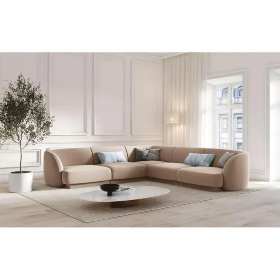 Corner sofa classic velvet multi-colored luxurious - 280×280×85 cm