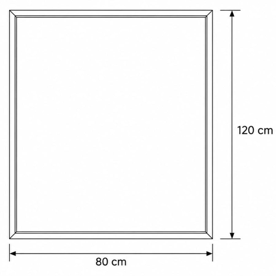 مرآة جدارية مستطيلة زجاج بإطار هندسي عاكس  - 120x80 سم