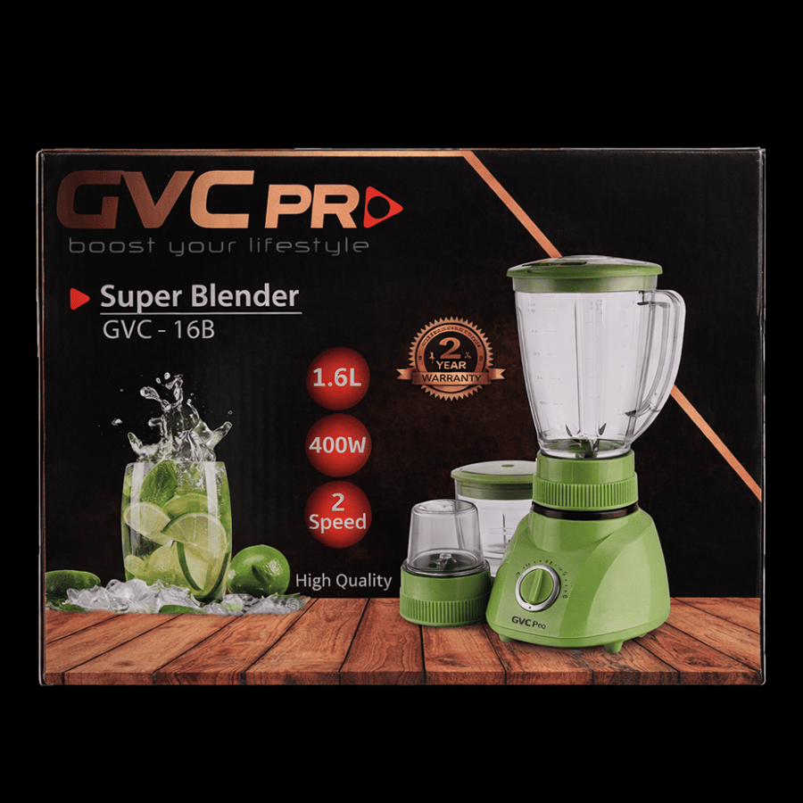 خلاط كهربائي GVC PRO 400W 3×1 لون أخضر– أداء قوي وتحضير سريع لكل وصفاتك