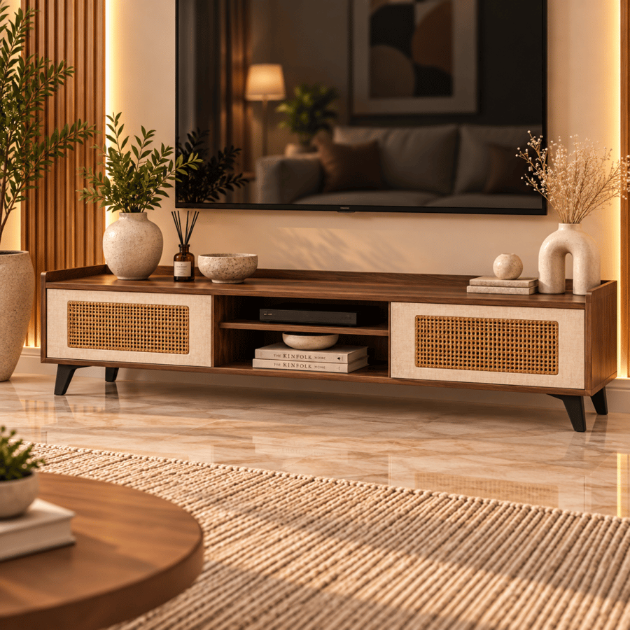 طاولة بلازما بيج وبني 160×40×45 سم