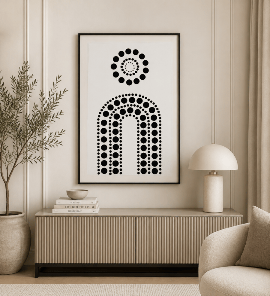 لوحة جدارية كانفاس أسود وبيج 80×120 سم