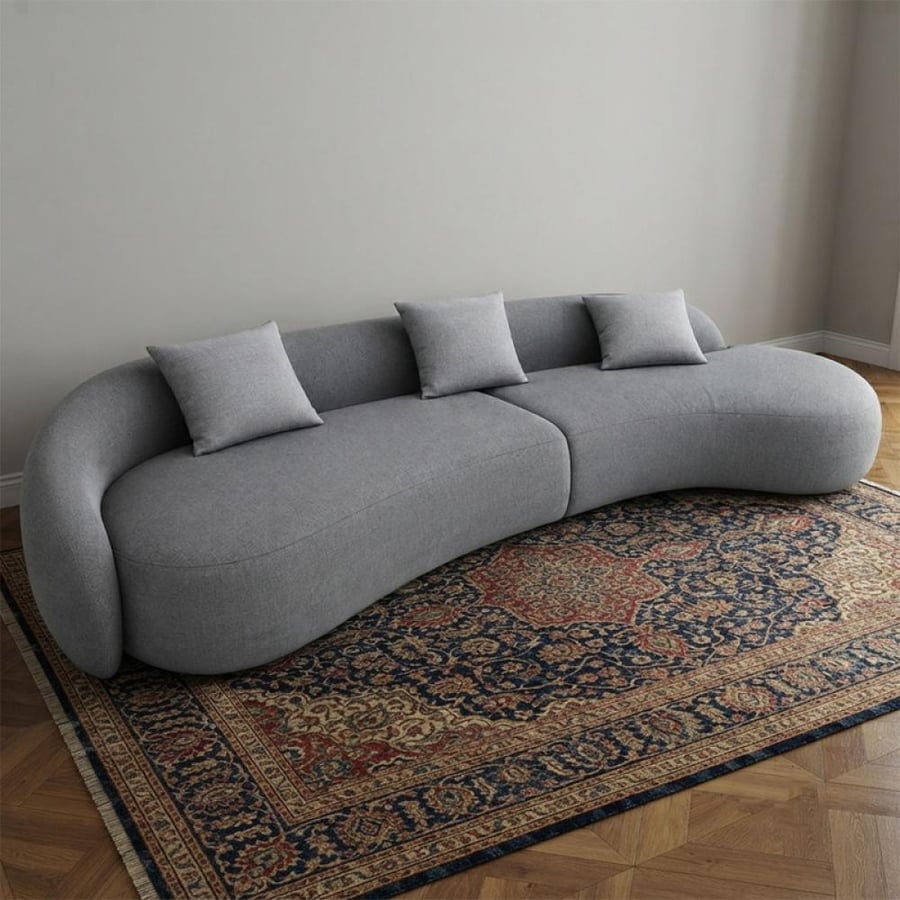 كنبه كتان وخشب سويدي - باريميرا - 300x70x85 سم
