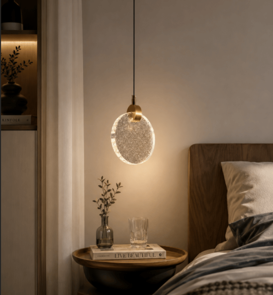 Modern golden LED ceiling lamp – three-color interior lighting