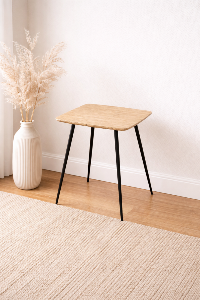 Single wooden multi-colored service table - perfect for serving coffee and organizing your belongings easily