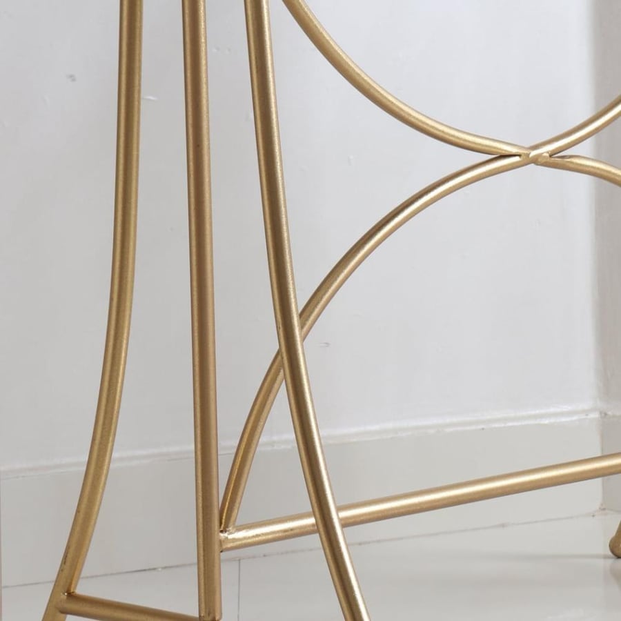 مرآة ستاند دائرية متحركة زجاج ومعدن ذهبي - 65x40x161 سم