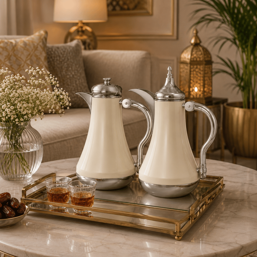 The set of authentic luxury samovars for majlis and hospitality