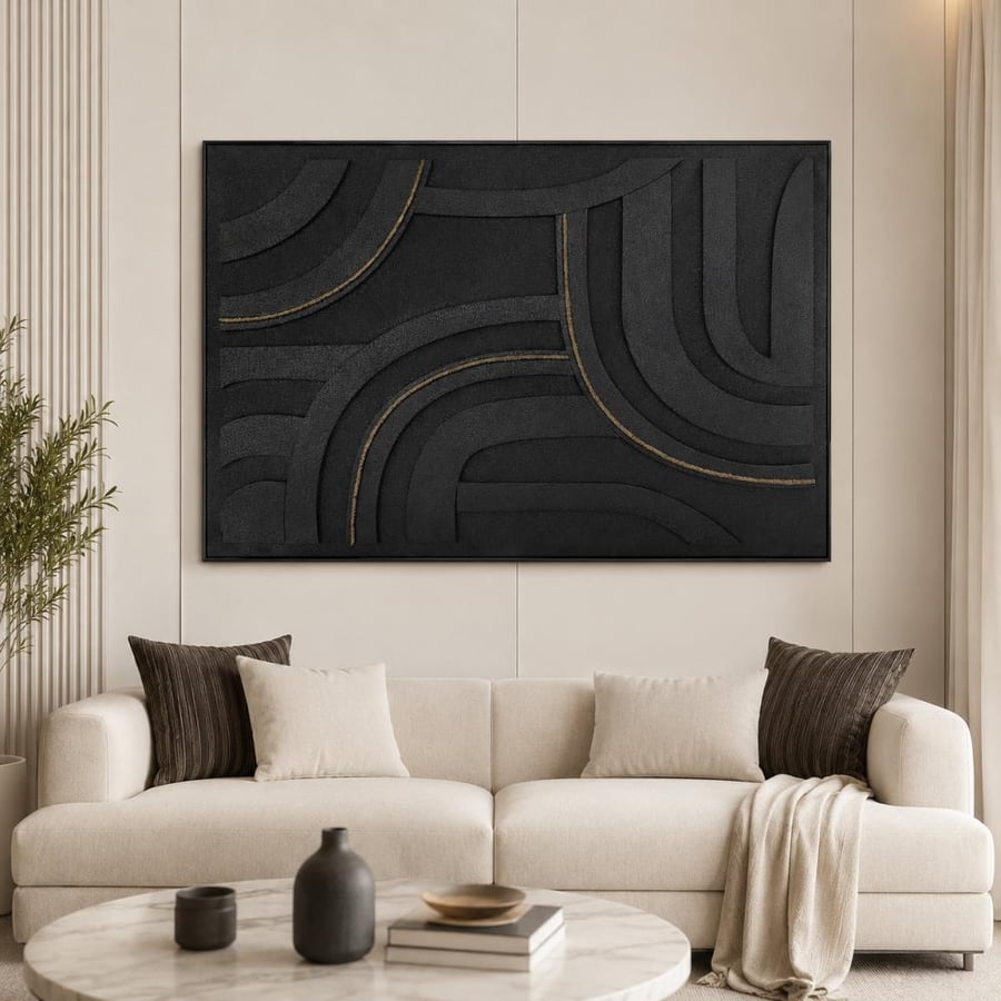 لوحة جدارية كانفاس أسود 150×100 سم