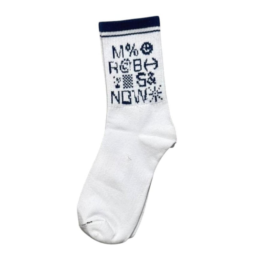 Casual printed symbols white drink