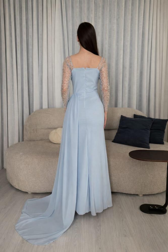 Soft sky-colored dress