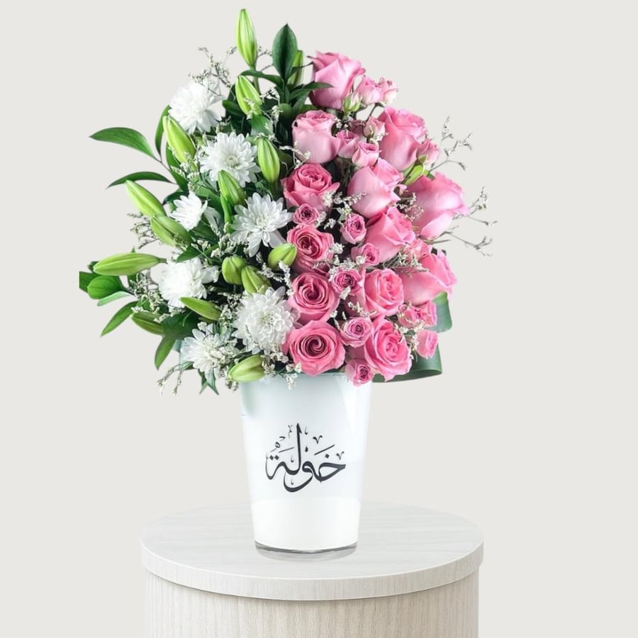 فازة ورد طبيعي