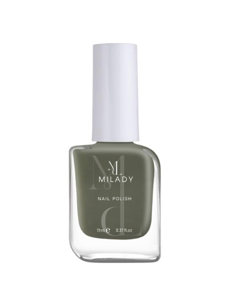 مناكير زيتي غامق - Dark olive green nail Polish