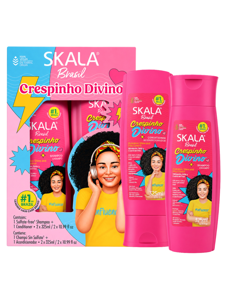 Skala Kids Divino Potinho Curly & Wavy Hair Shampoo and Conditioner Set - 325ml x 2