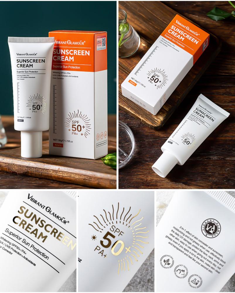 كريم واقي الشمس لتفتيح البشرة SPF 50+ من فايبرنت جلامور - 50 جرام