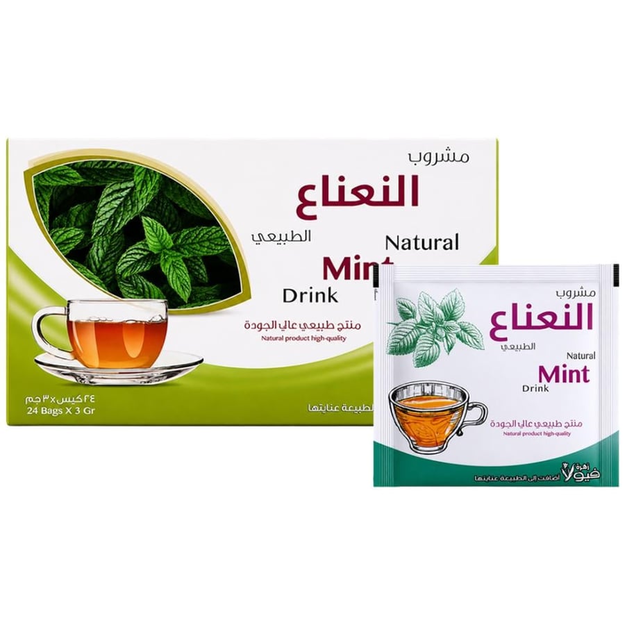 مشروب النعناع الطبيعي من زهرة فيولا - 24 كيس × 3 جرام