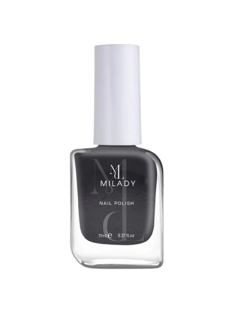 مناكير رمادي غامق - Dark Gray Nail Polish