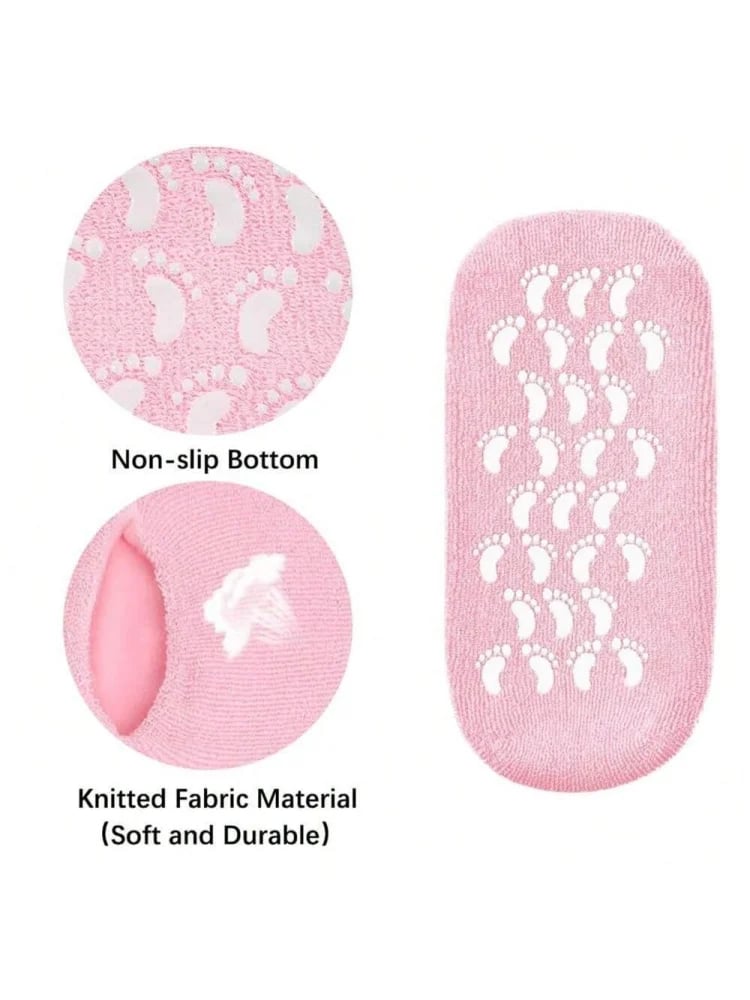 Gel socks and gloves for moisturizing hands and feet, pink