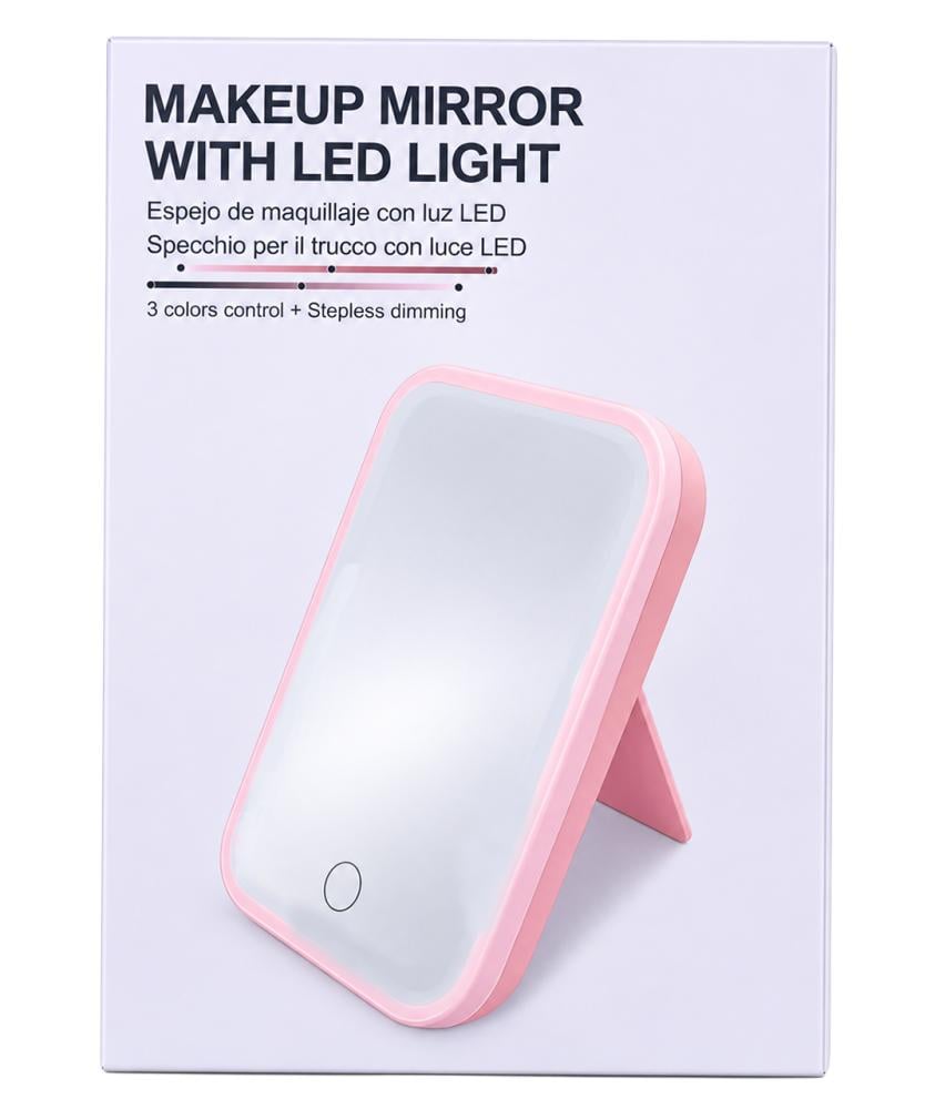 مرآة مكياج مضيئة LED مع تحكم بـ 3 درجات إضاءة وتعتيم تدريجي من صالون سيستم