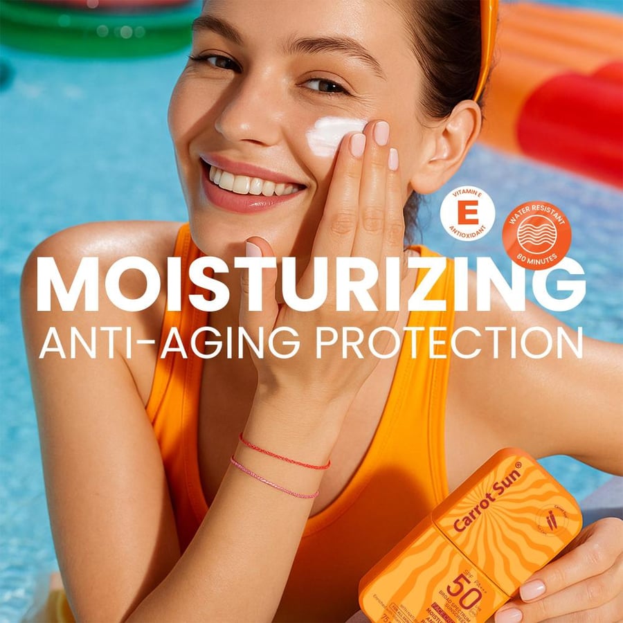 كريم واقي شمس للوجه SPF 50+ لجميع انواع البشرة من كاروت صن - 75مل