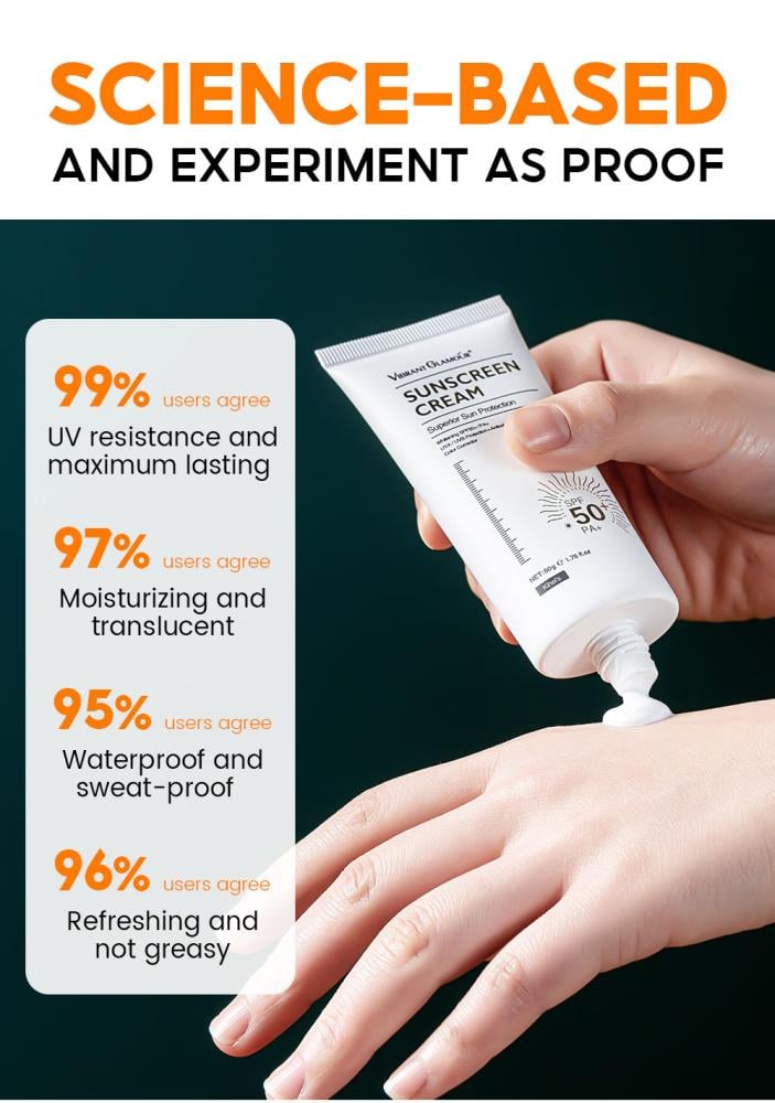 كريم واقي الشمس لتفتيح البشرة SPF 50+ من فايبرنت جلامور - 50 جرام