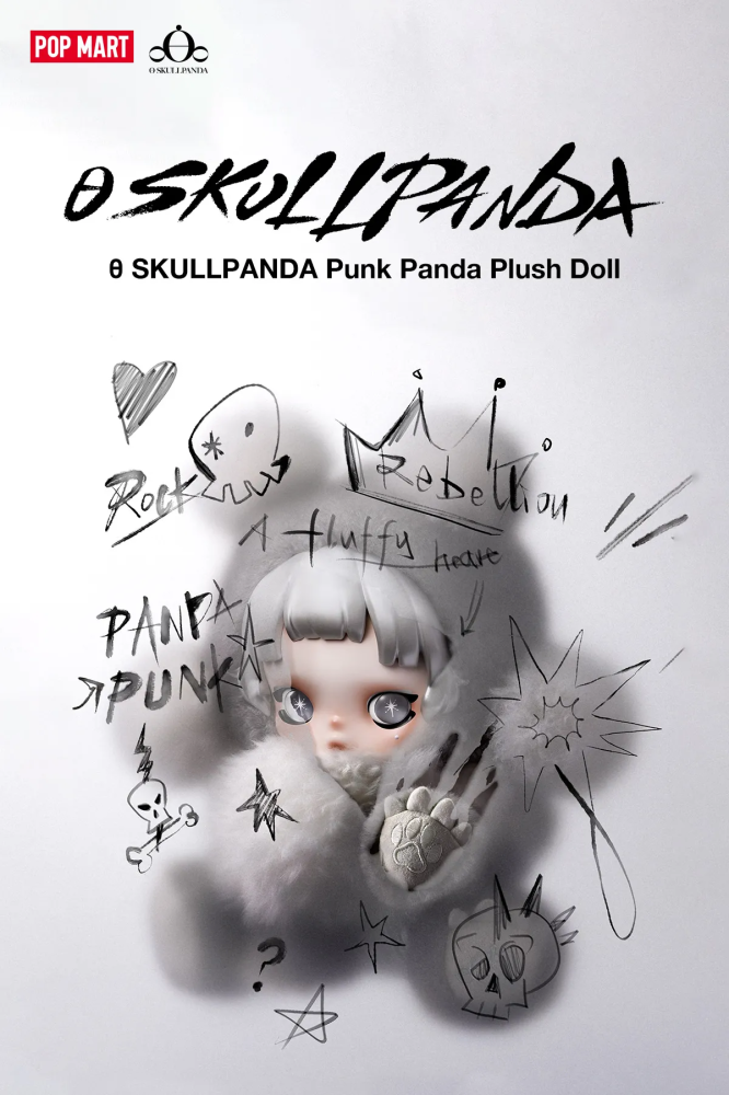 SKULLPANDA Punk Panda Plush Doll