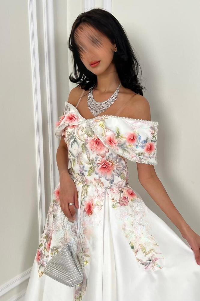 فستان سهرة ميدي مورد