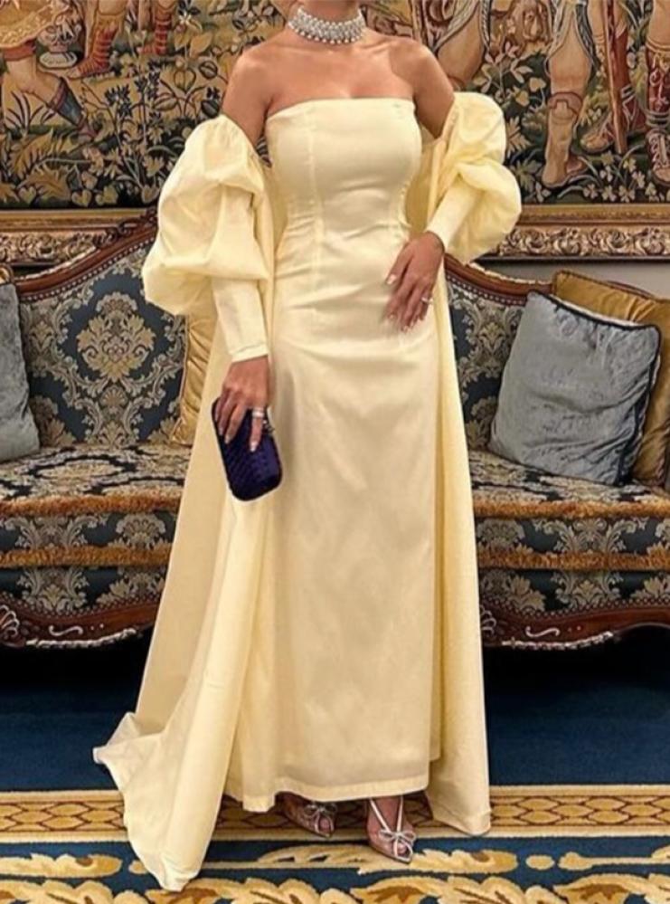 فستان سهرة ليموني اوف شولدر