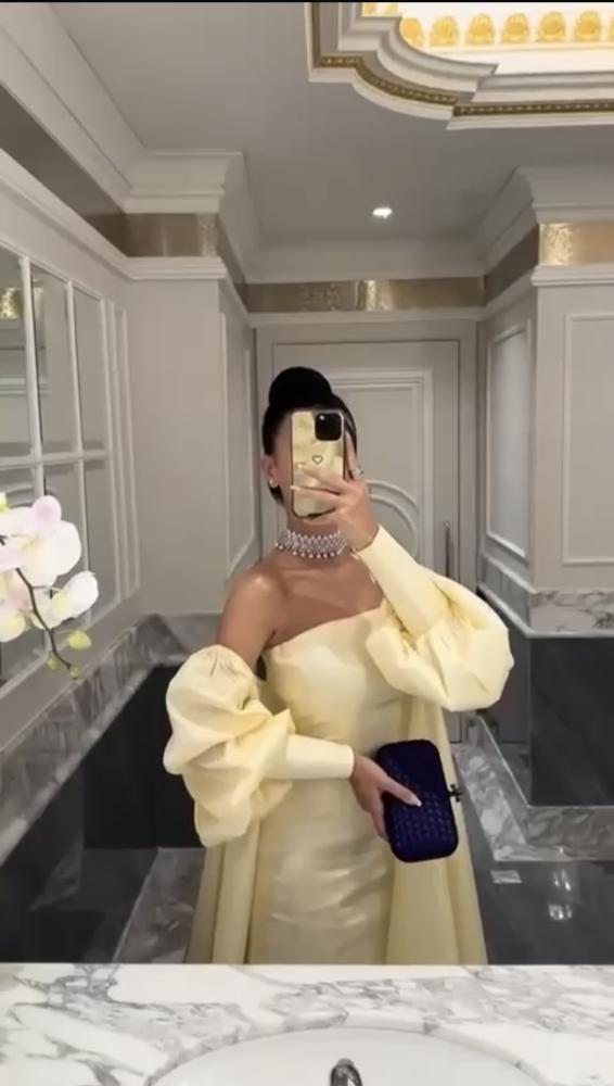 فستان سهرة ليموني اوف شولدر