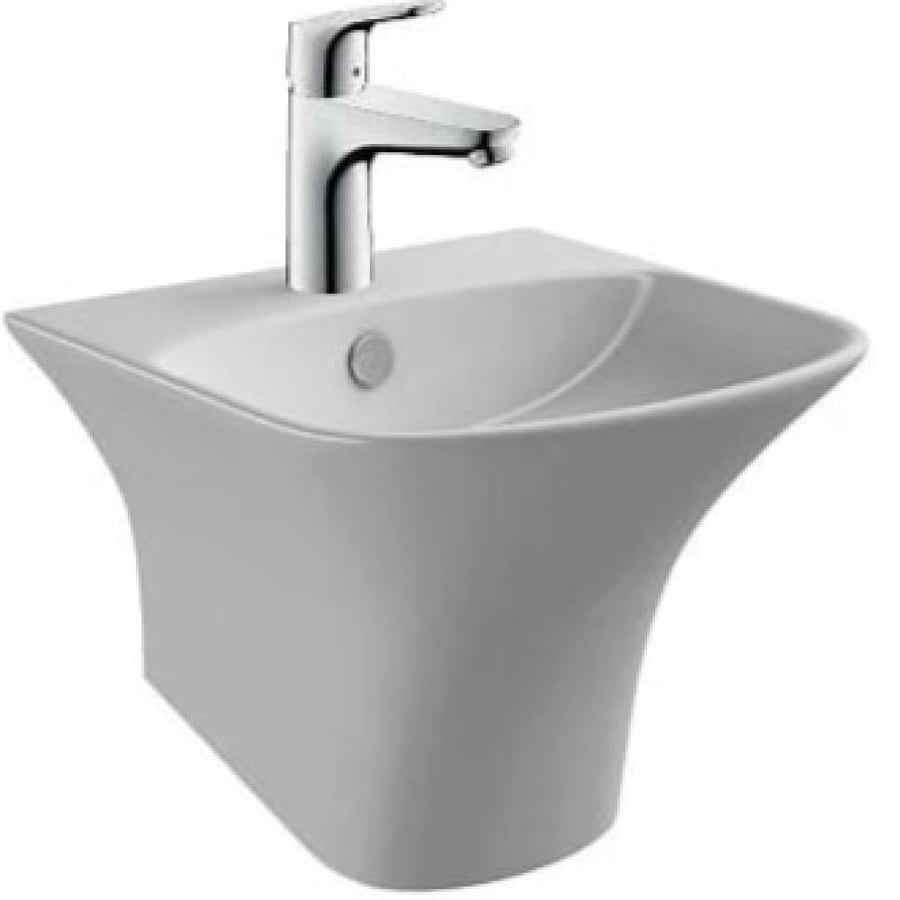 Wall-mounted sink, one piece