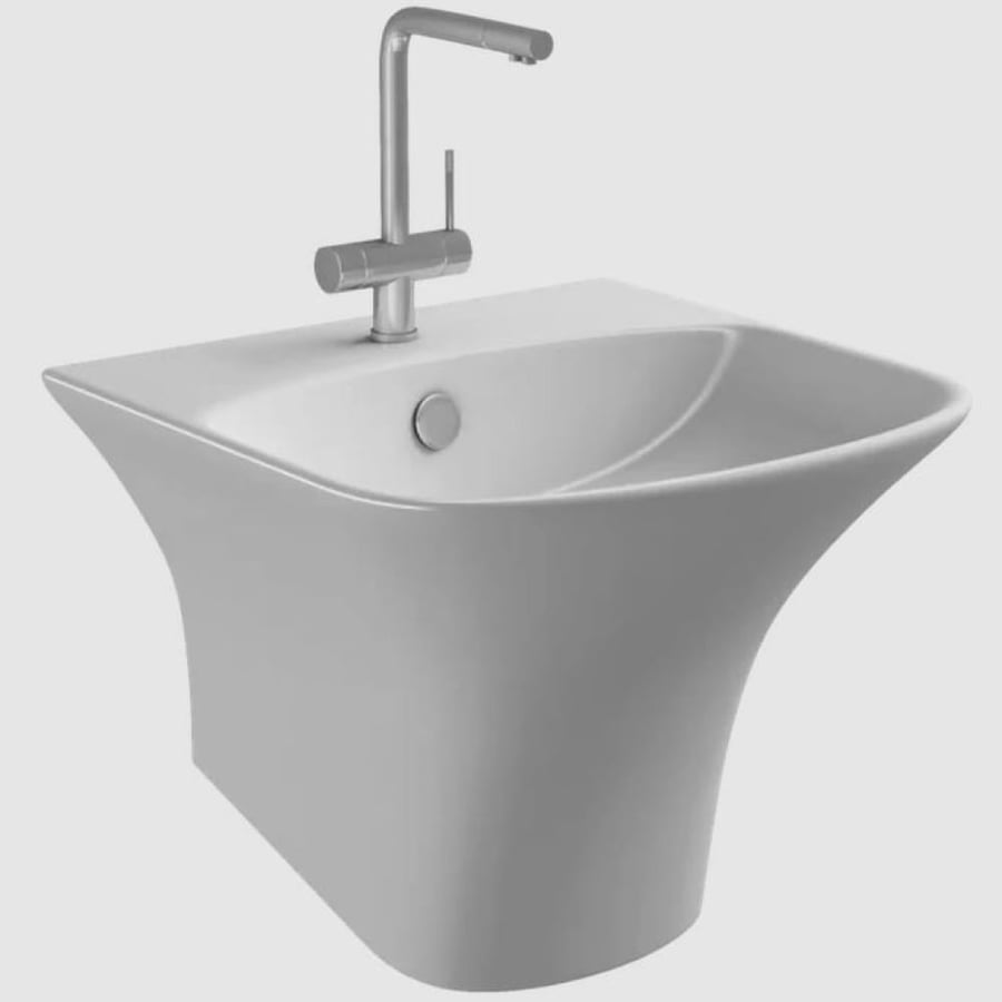 Wall-mounted sink, one piece